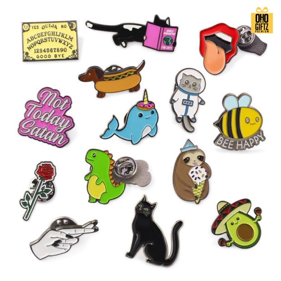 เข็มกลัดสแตนเลสเคลือบสี รับผลิตตามดีไซน์ที่ต้องการ ทำเป็นของพรีเมี่ยม ของที่ระลึก ของชำร่วย