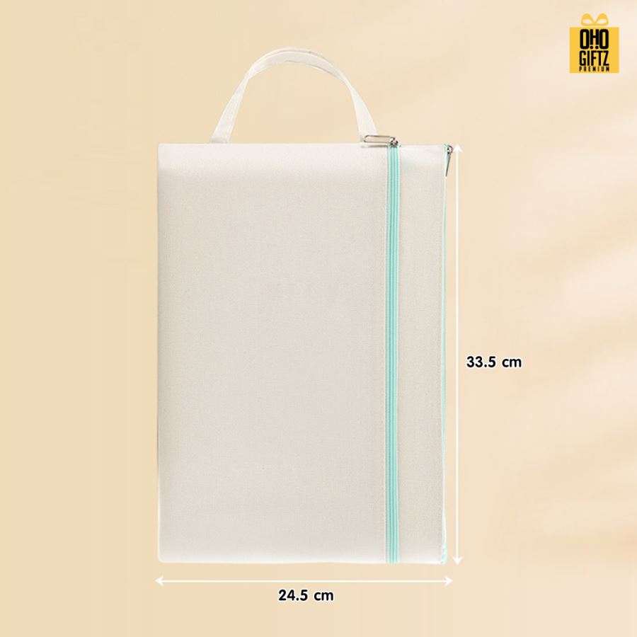 กระเป๋าแคนวาสใส่เอกสารขนาด A4 สกรีนโลโก้ ทำเป็นของพรีเมี่ยม ของชำร่วยได้