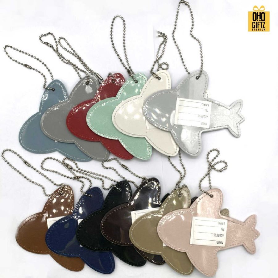 ป้าย Tag ห้อยกระเป๋าทรงเครื่องบิน สกรีนโลโก้ ทำเป็นของพรีเมี่ยมได้