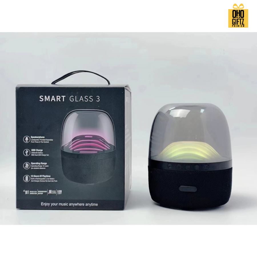 ลำโพงบลูทูธไร้สาย มีไฟสวยงาม สกรีนโลโก้ สกรีนชื่อร้านทำเป็นของพรีเมี่ยมได้ 