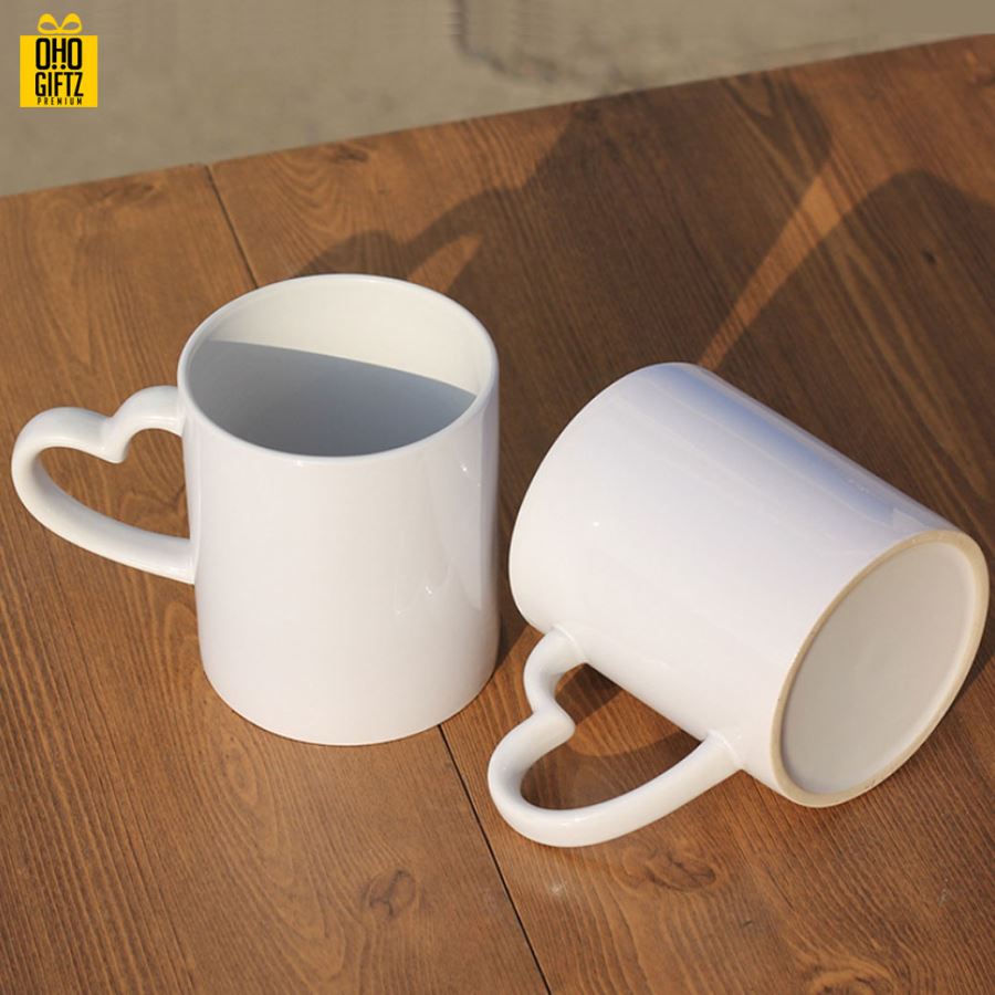 แก้วเซรามิคหูจับหัวใจ พิมพ์ภาพได้ไม่จำกัดสี*ไม่มีขั้นต่ำ*