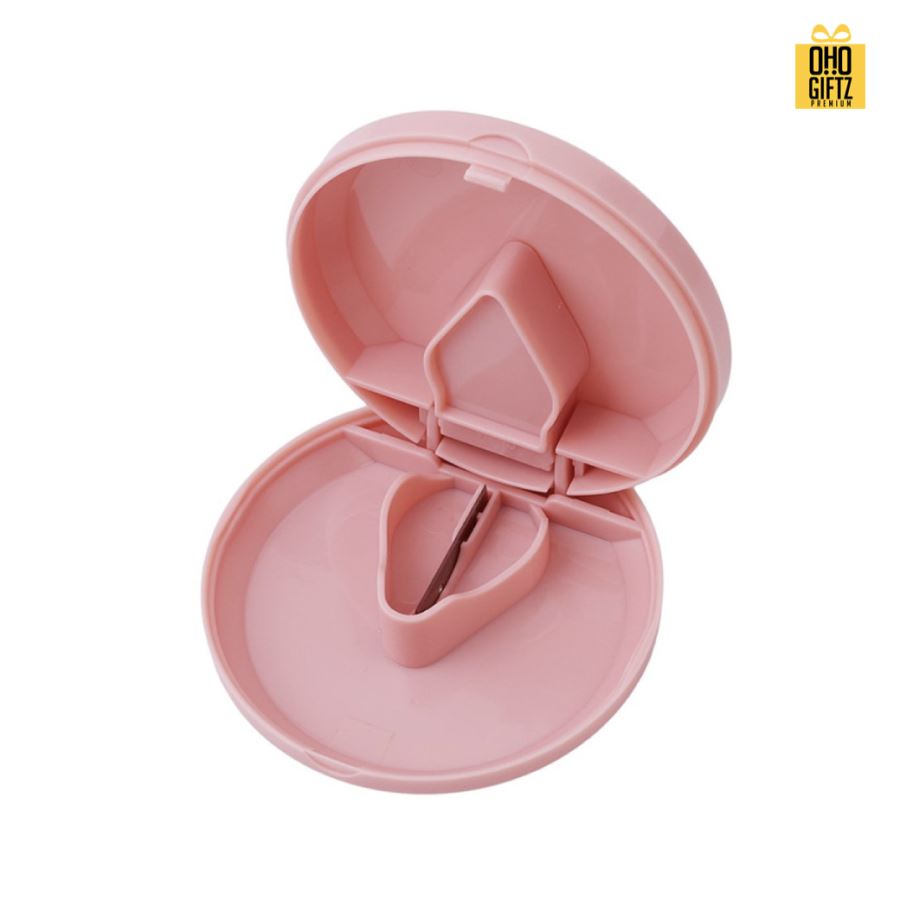 กล่องตัดแบ่งยาพลาสติกทรงกลม สกรีนชื่อ สกรีนโลโก้ ทำเป็นของพรีเมี่ยมได้