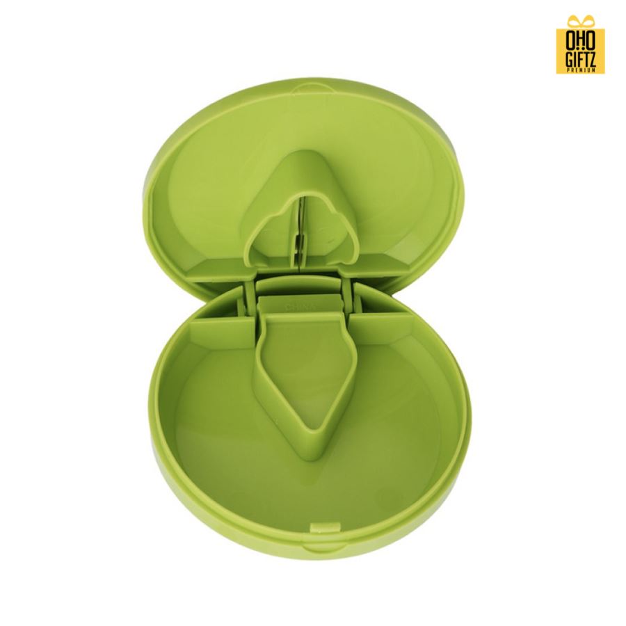 กล่องตัดแบ่งยาพลาสติกทรงกลม สกรีนชื่อ สกรีนโลโก้ ทำเป็นของพรีเมี่ยมได้