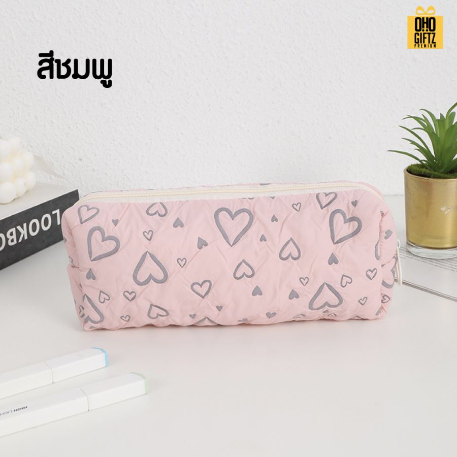 กระเป๋าผ้าลายหัวใจ สกรีนโลโก้  ทำเป็นของพรีเมี่ยม