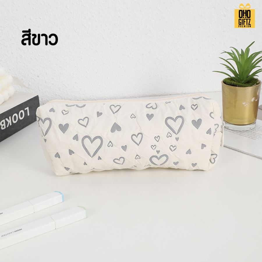 กระเป๋าผ้าลายหัวใจ สกรีนโลโก้  ทำเป็นของพรีเมี่ยม