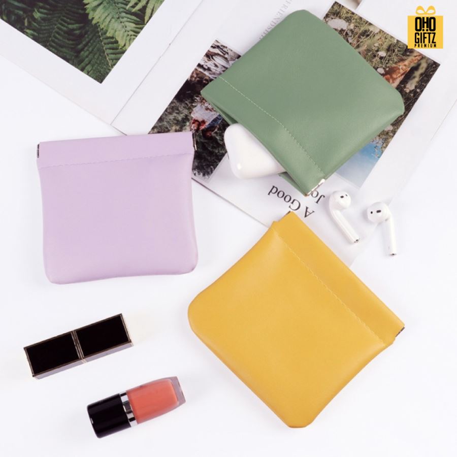 กระเป๋าหนัง PU เก็บของจุกจิก สกรีนโลโก้ ทำเป็นของพรีเมี่ยม ของชำร่วยได้