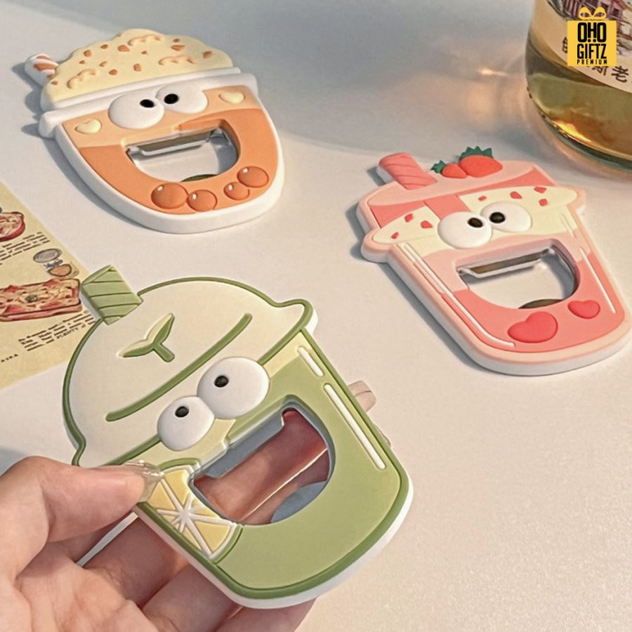 ที่เปิดขวดติดตู้เย็น ถ้วยเครื่องดื่ม สกรีนโลโก้  ทำเป็นของพรีเมี่ยมได้