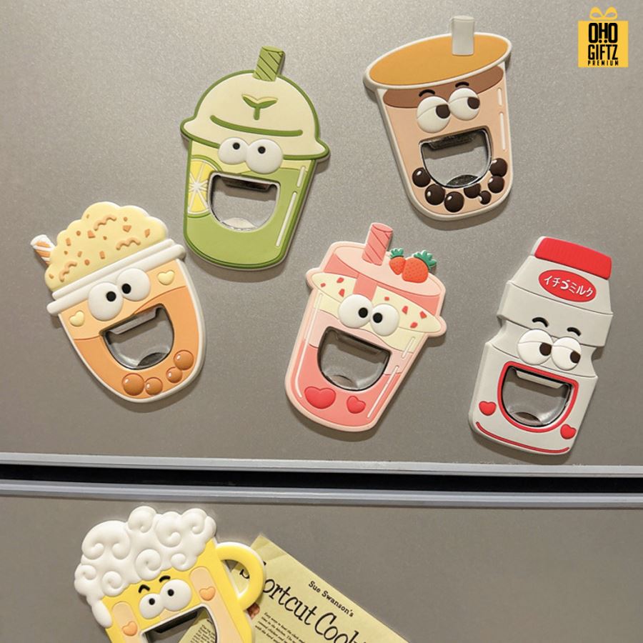 ที่เปิดขวดติดตู้เย็น ถ้วยเครื่องดื่ม สกรีนโลโก้  ทำเป็นของพรีเมี่ยมได้