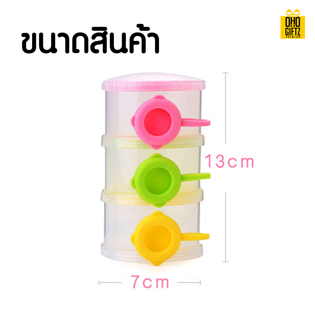 กล่องใส่นมผงพลาสติกสามชั้น สกรีนชื่อ  สกรีนโลโก้ทำเป็นของพรีเมี่ยมได้ 