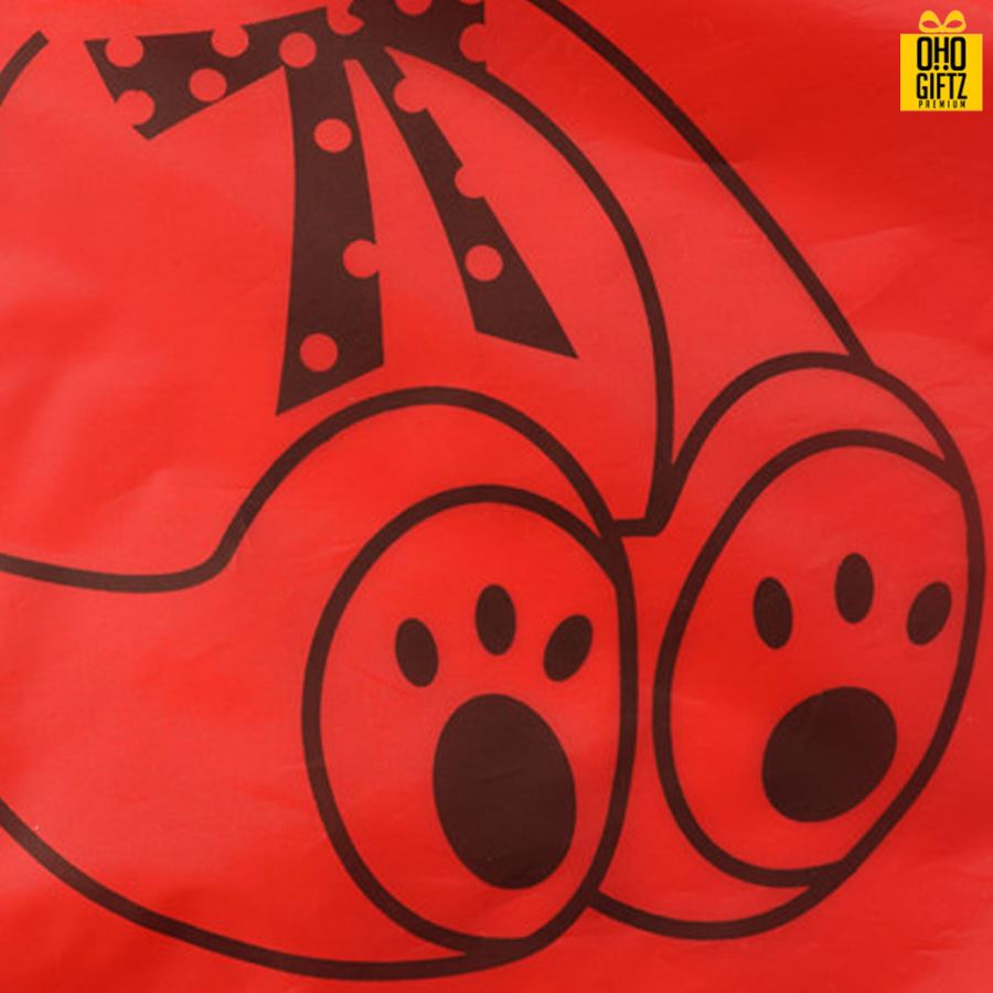 กระเป๋าพับได้ผ้าโพลีเอสเตอร์รูปหมี สกรีนโลโก้ ทำเป็นของพรีเมี่ยม ของที่ระลึก