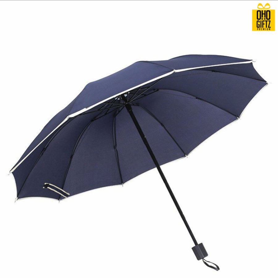 ร่มพับสามตอนด้ามจับทรงเหลี่ยม สกรีนโลโก้ ทำเป็นสินค้าพรีเมี่ยม ของชำร่วย ของที่ระลึก