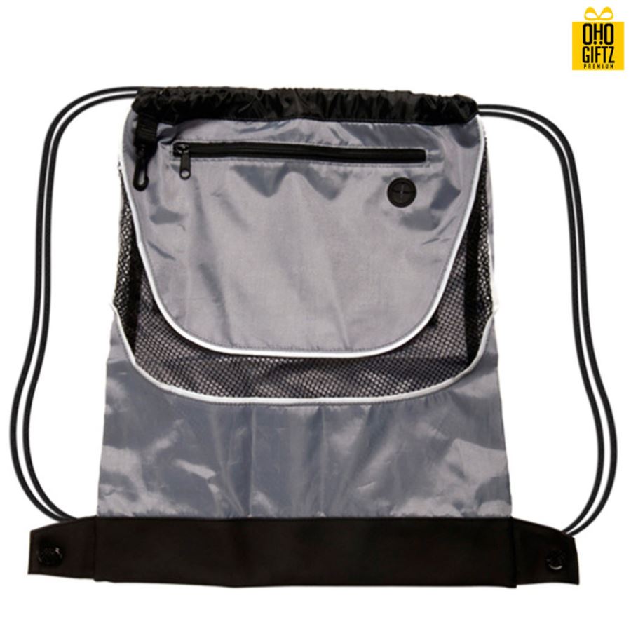 กระเป๋าเป้เชือกรูดผ้าโพลีเอสเตอร์กันน้ำ  สกรีนโลโก้ ทำเป็นของพรีเมี่ยม