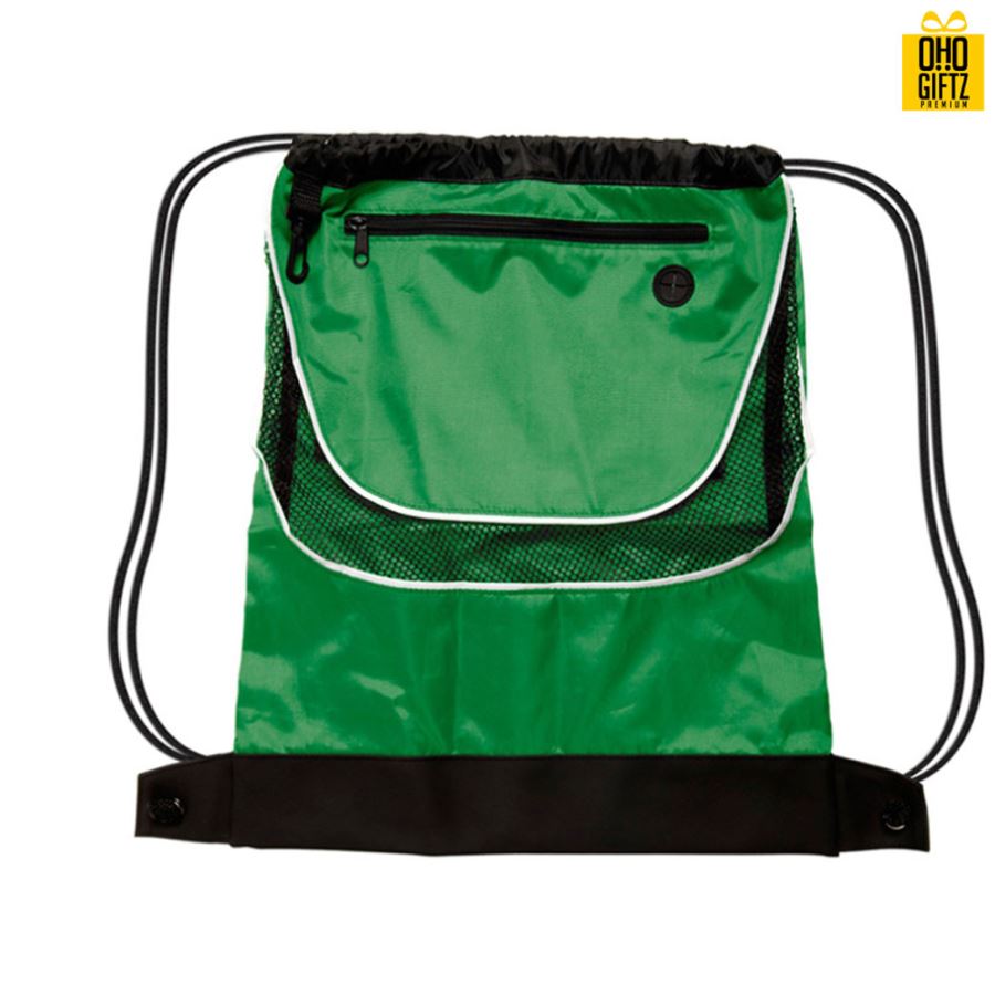 กระเป๋าเป้เชือกรูดผ้าโพลีเอสเตอร์กันน้ำ  สกรีนโลโก้ ทำเป็นของพรีเมี่ยม