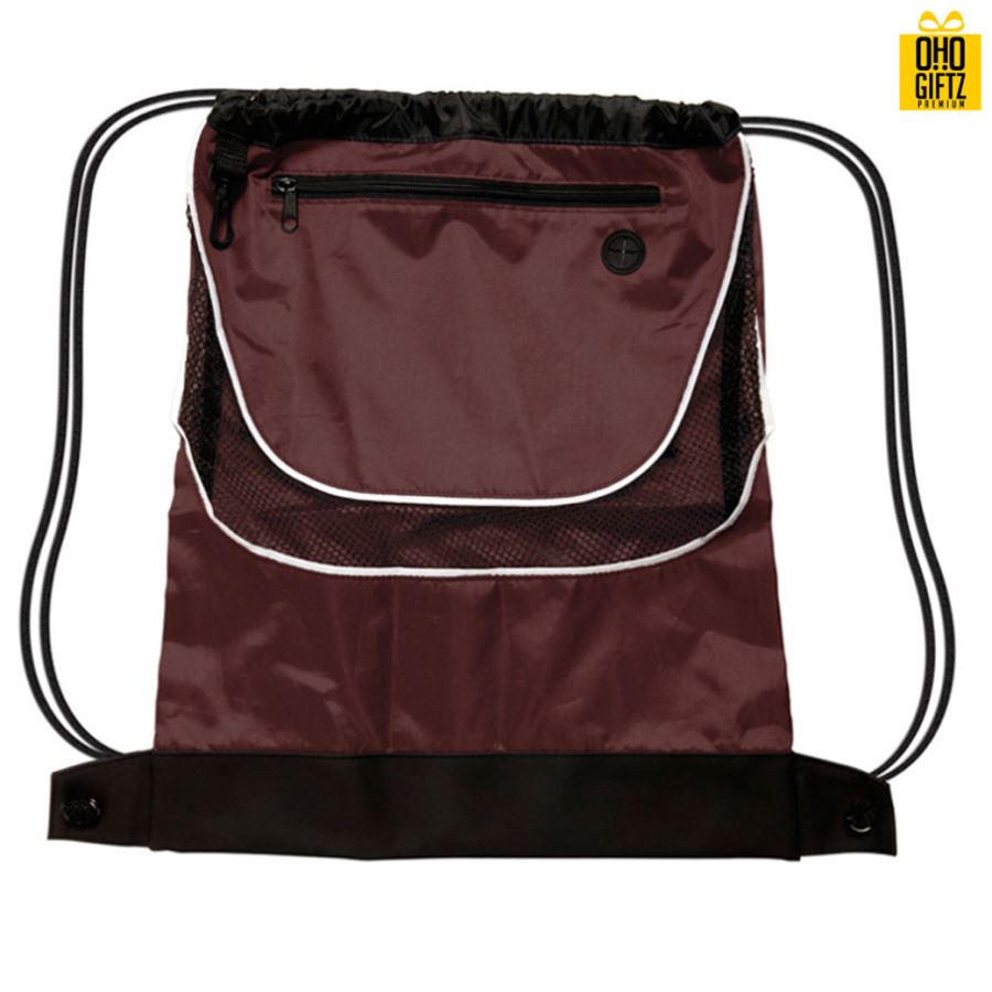 กระเป๋าเป้เชือกรูดผ้าโพลีเอสเตอร์กันน้ำ  สกรีนโลโก้ ทำเป็นของพรีเมี่ยม