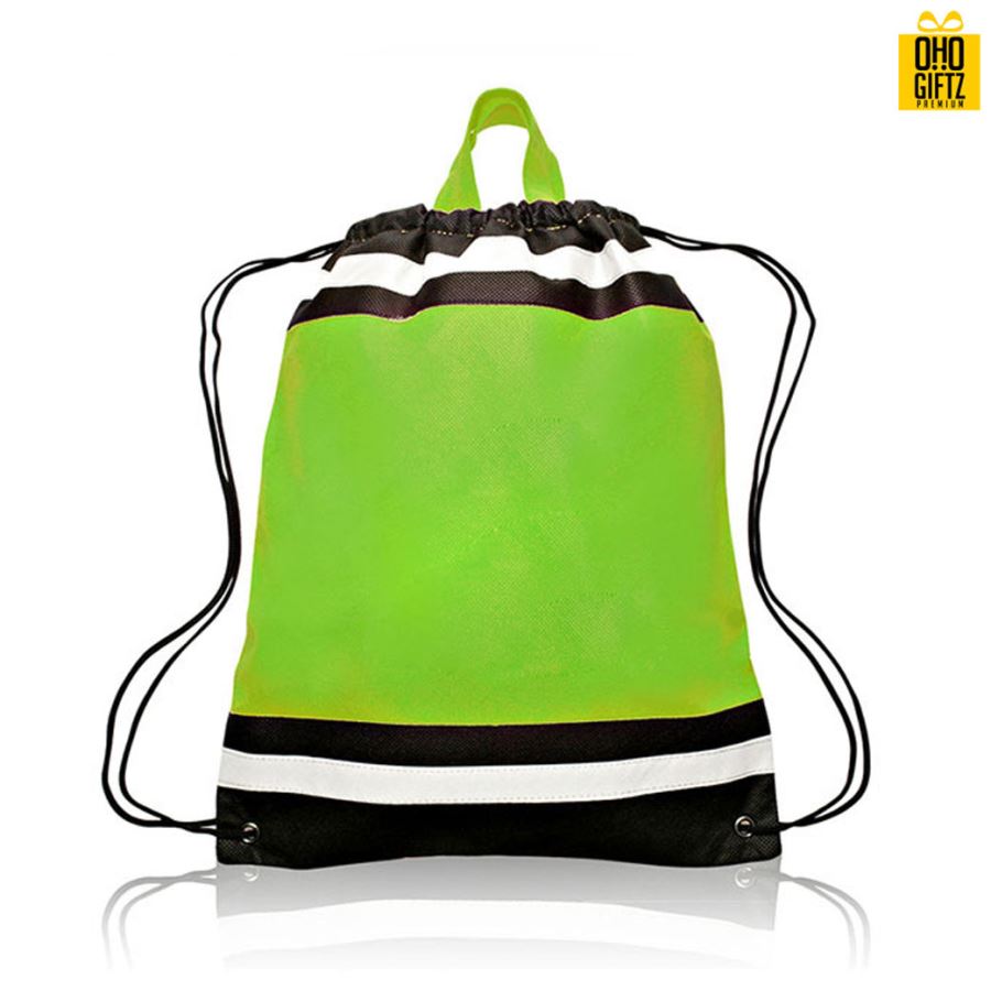 กระเป๋าเป้ทรงเชือกรูดลายทาง  สกรีนโลโก้ ทำเป็นของพรีเมี่ยม