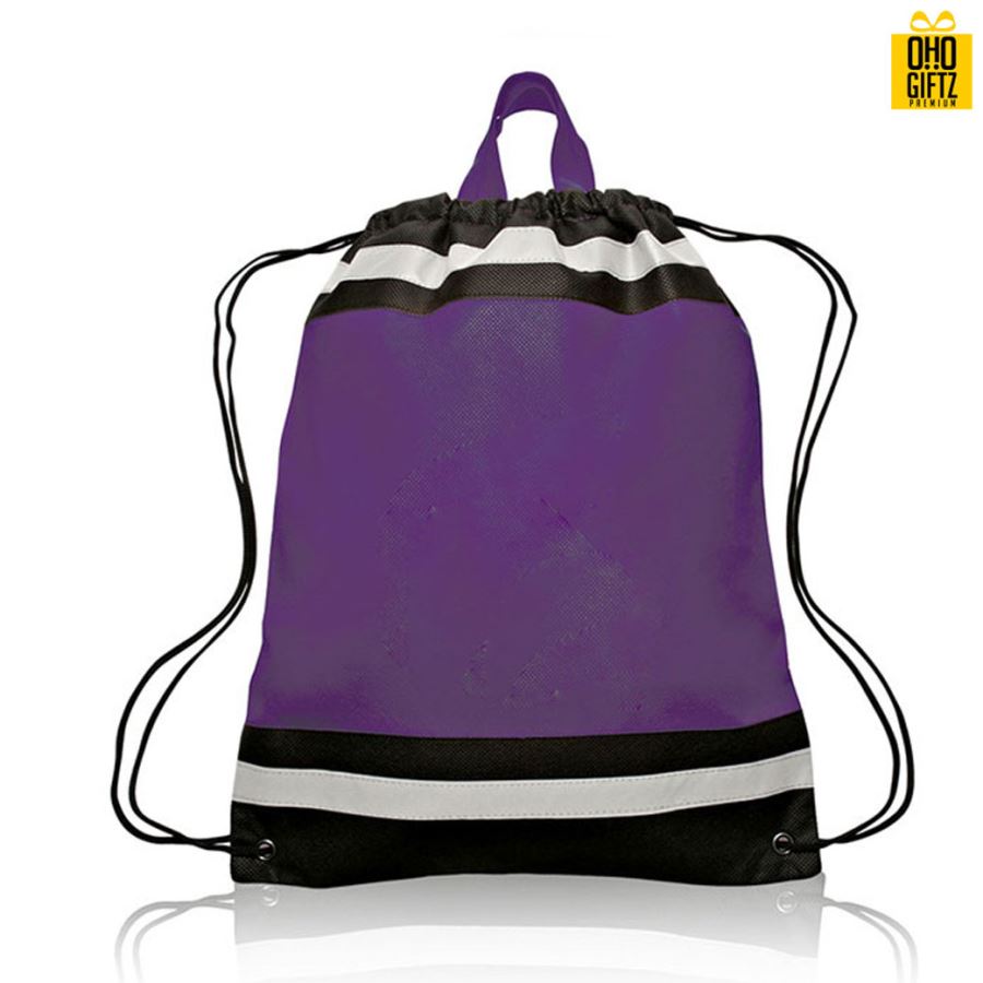 กระเป๋าเป้ทรงเชือกรูดลายทาง  สกรีนโลโก้ ทำเป็นของพรีเมี่ยม