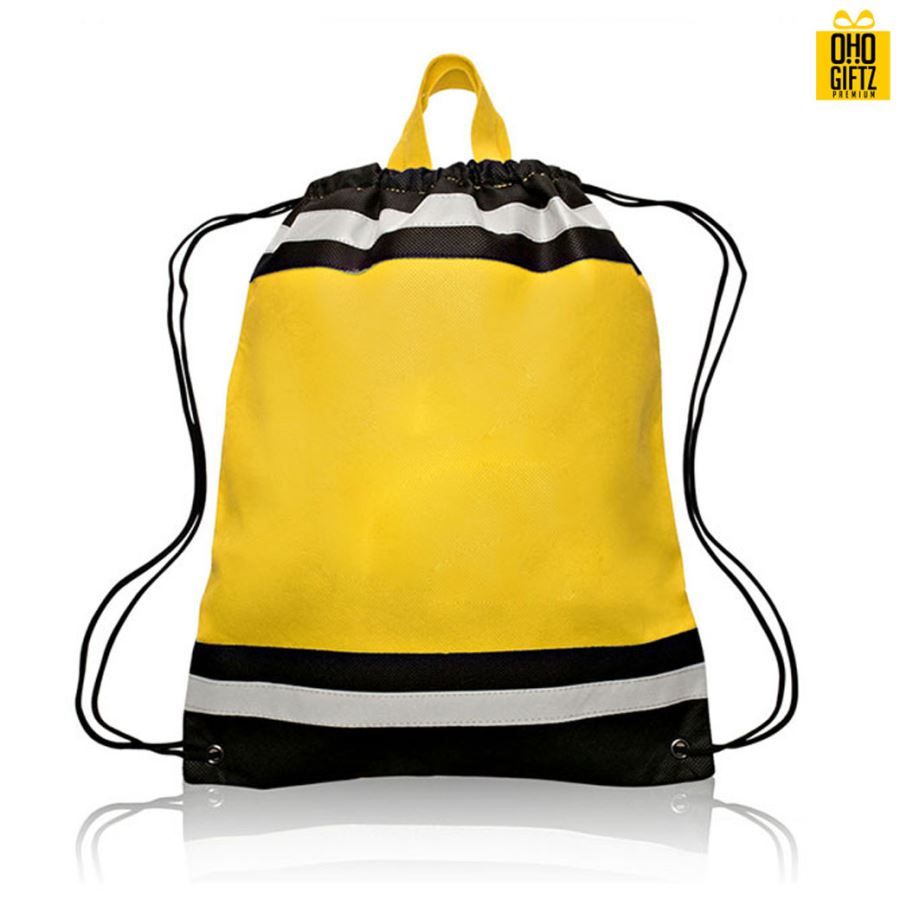 กระเป๋าเป้ทรงเชือกรูดลายทาง  สกรีนโลโก้ ทำเป็นของพรีเมี่ยม