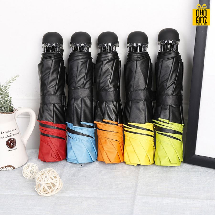 ร่มพับสีลูกกวาด สกรีนโลโก้ ทำเป็นสินค้าพรีเมี่ยม ของชำร่วย ของที่ระลึก