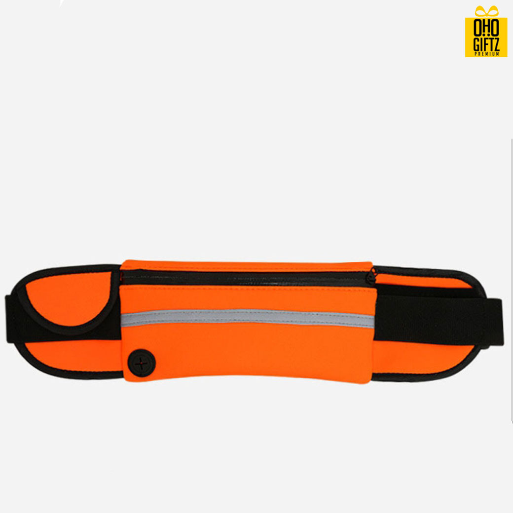 กระเป๋าคาดเอวสีสะท้อนแสง สกรีนชื่อ สกรีนโลโก้ได้