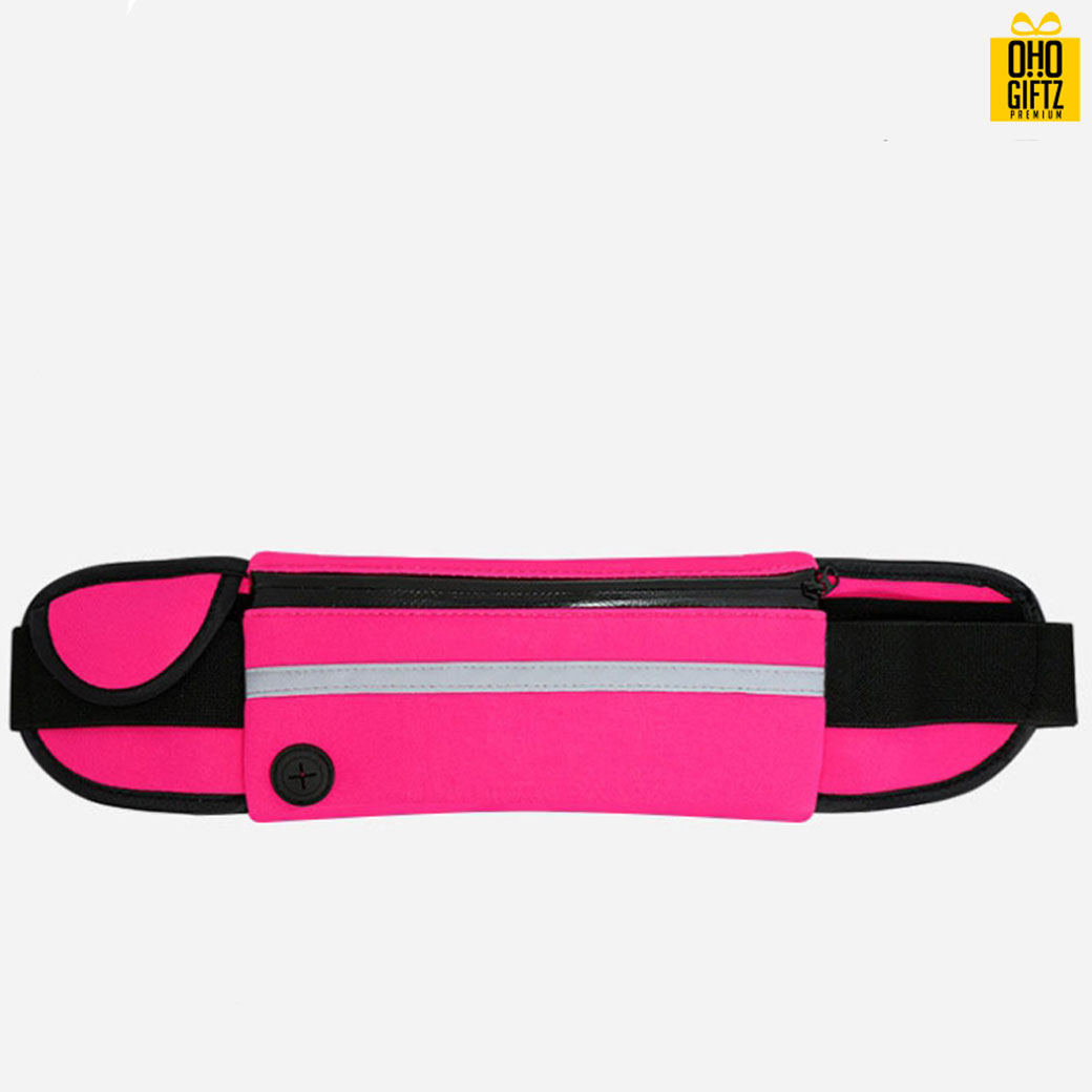 กระเป๋าคาดเอวสีสะท้อนแสง สกรีนชื่อ สกรีนโลโก้ได้