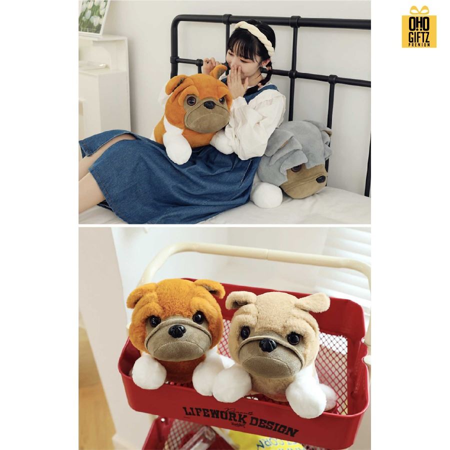 ตุ๊กตาสุนัข รับผลิตใส่เสื้อ สกรีนโลโก้ได้ รับผลิตพิมพ์โลโก้ สกรีนโลโก้ ทำเป็นของพรีเมี่ยมได้ 