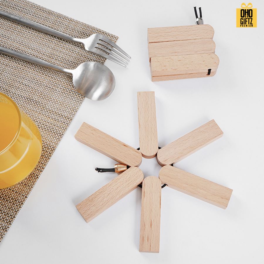 ไม้รองหม้อร้อน สกรีนโลโก้ ทำเป็นของพรีเมี่ยมได้