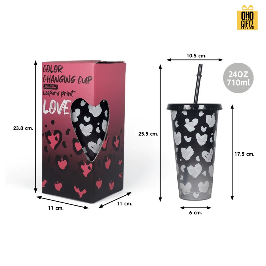 ถ้วยเซ็ทคู่รักวาเลนไทน์พร้อมพวงกุญแจเปลี่ยนสีเมื่อใส่น้ำเย็น สกรีนโลโก้ ทำเป็นของพรีเมี่ยมได้