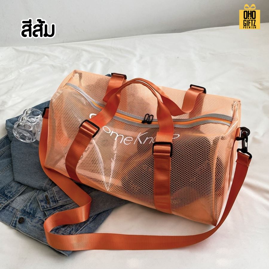 กระเป๋าใส่เสื้อผ้าเดินทาง PVC สีสดใส สกรีนชื่อ สกรีนโลโก้ ทำเป็นของพรีเมี่ยมได้