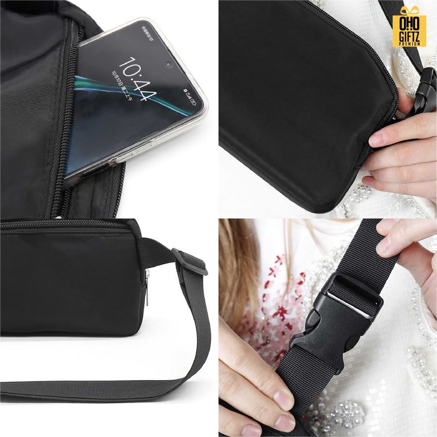 กระเป๋าคาดเอวไนล่อนกันน้ำ สกรีนโลโก้ ทำเป็นของพรีเมี่ยมได้