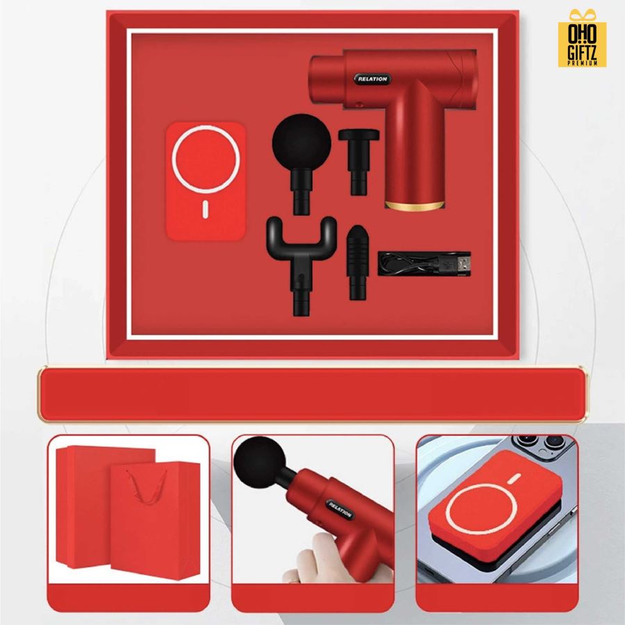 ชุดของขวัญ พาวเวอร์แบงค์ + เครื่องนวด สกรีนโลโก้ ทำเป็นของพรีเมี่ยม ของชำร่วย