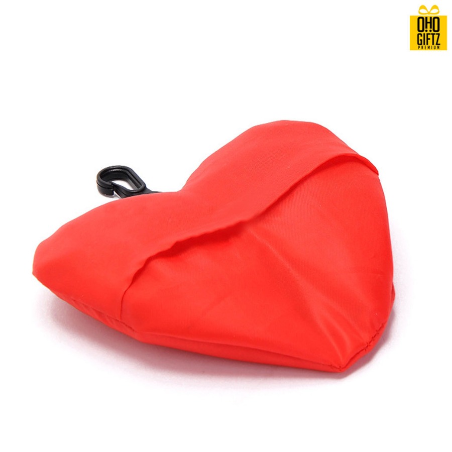 ถุงผ้าพับได้ทรงหัวใจ สกรีนโลโก้ ทำเป็นของพรีเมี่ยม ของที่ระลึก