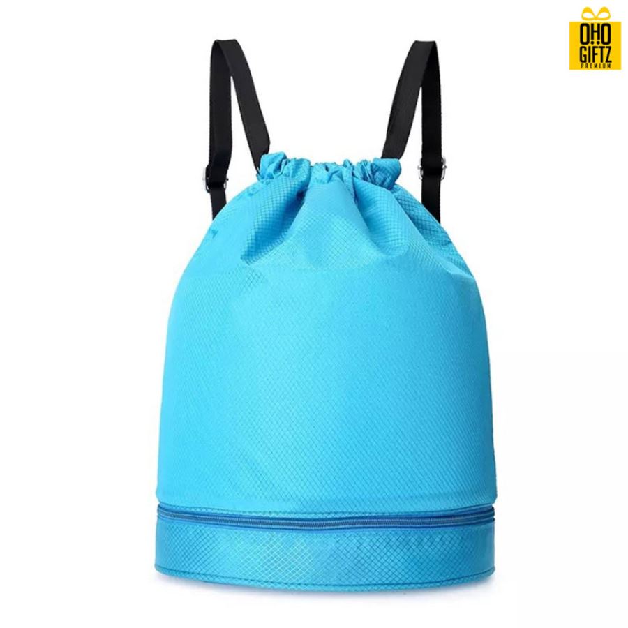 กระเป๋าเป้ผ้ากันน้ำทรงถัง สกรีนโลโก้ ทำเป็นของพรีเมี่ยม