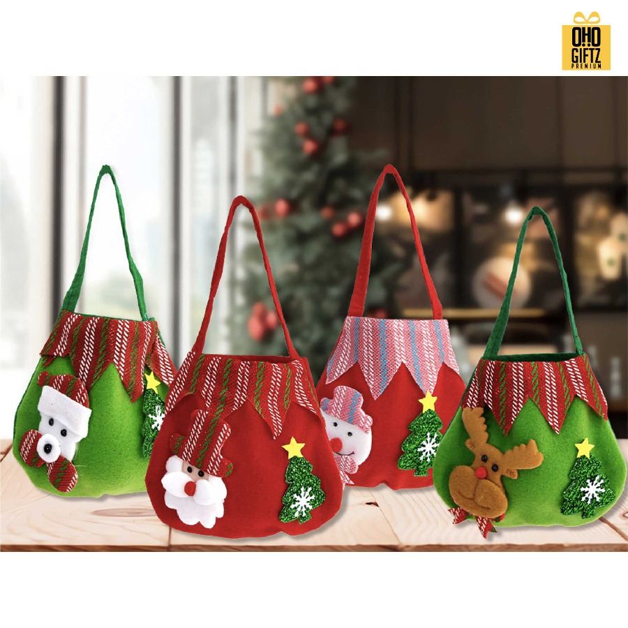 กระเป๋าถือคริสต์มาส น่ารัก สกรีนโลโก้ ทำเป็นของพรีเมี่ยมได้