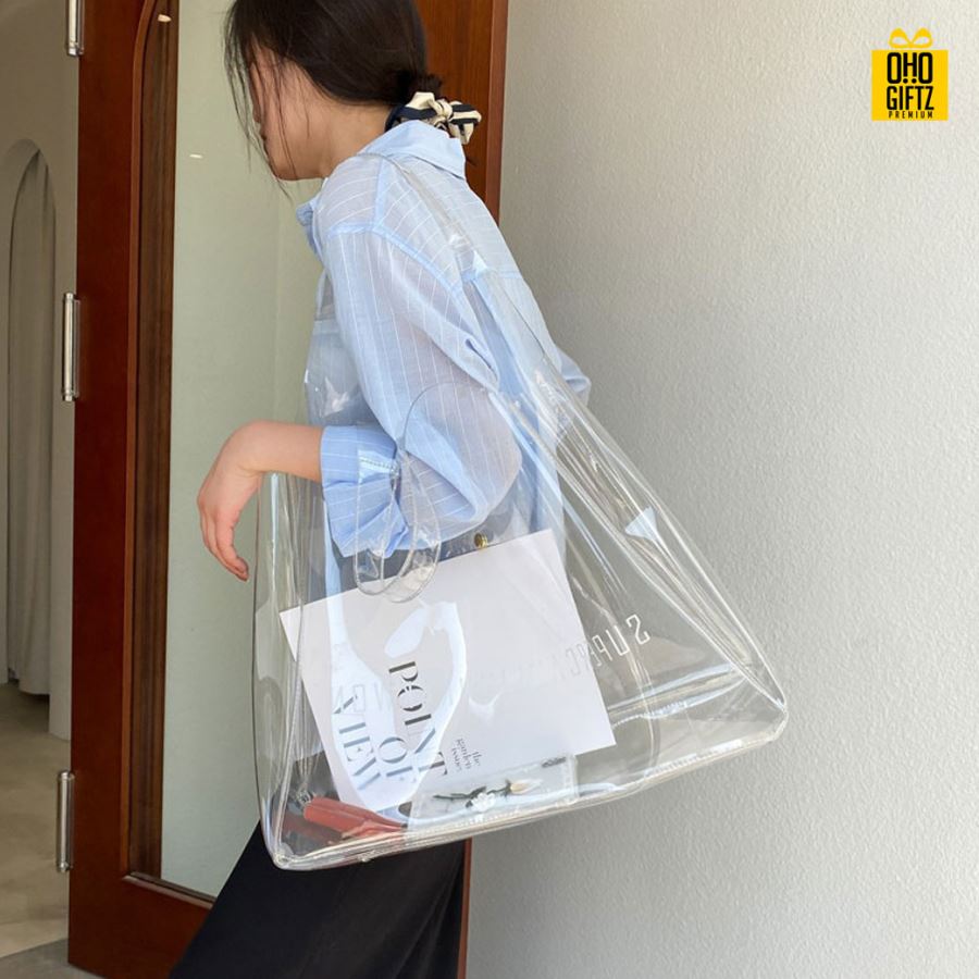 กระเป๋าช้อปปิ้ง PVC สกรีนโลโก้  ทำเป็นของพรีเมี่ยม  
