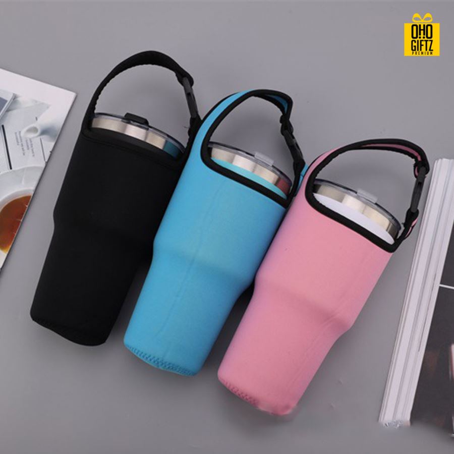 ปลอกหุ้มแก้วน้ำ สกรีนโลโก้  ทำเป็นของพรีเมี่ยมได้ 