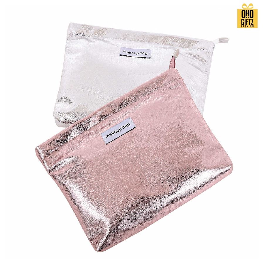 กระเป๋าเครื่องสำอางหนัง PU สกรีนโลโก้ ทำเป็นของพรีเมี่ยมได้