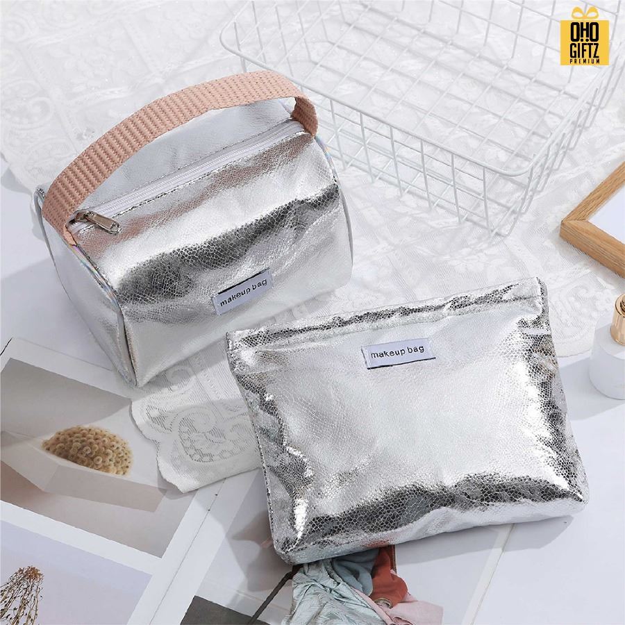 กระเป๋าเครื่องสำอางหนัง PU สกรีนโลโก้ ทำเป็นของพรีเมี่ยมได้