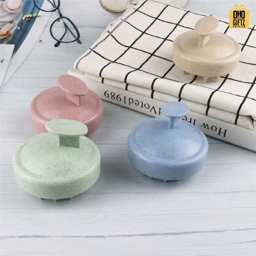 หวีนวดแปรงซิลิโคนฟางข้าวสาลี สกรีนโลโก้ ทำเป็นของพรีเมี่ยมได้