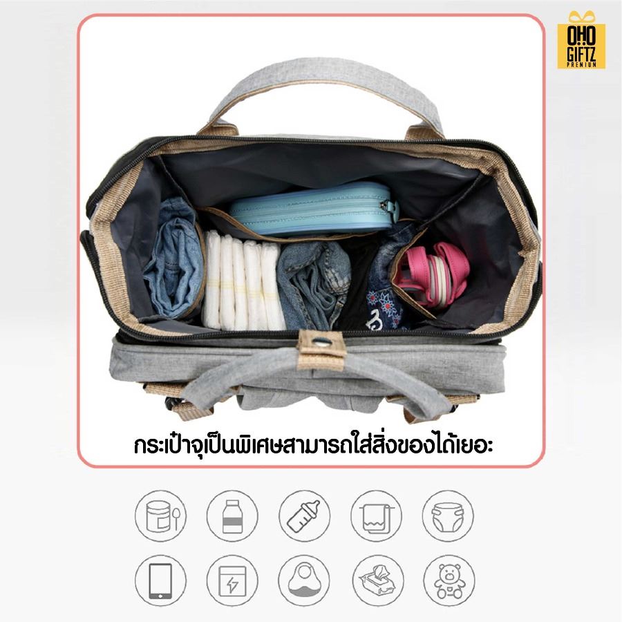 กระเป๋าคุณแม่ลูกอ่อน ใส่ขวดนมได้ สกรีนโลโก้ ทำเป็นของพรีเมี่ยมได้