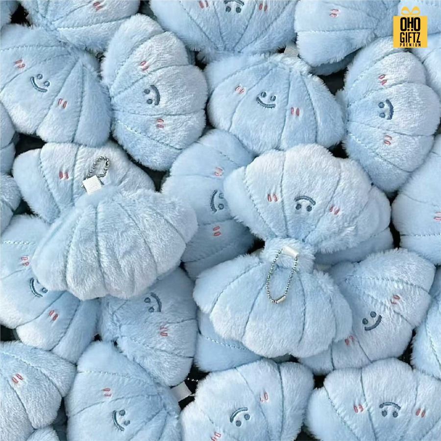 พวงกุญแจตุ๊กตากระจกหอย สกรีนโลโก้ ทำเป็นของพรีเมี่ยม ของชำร่วยได้