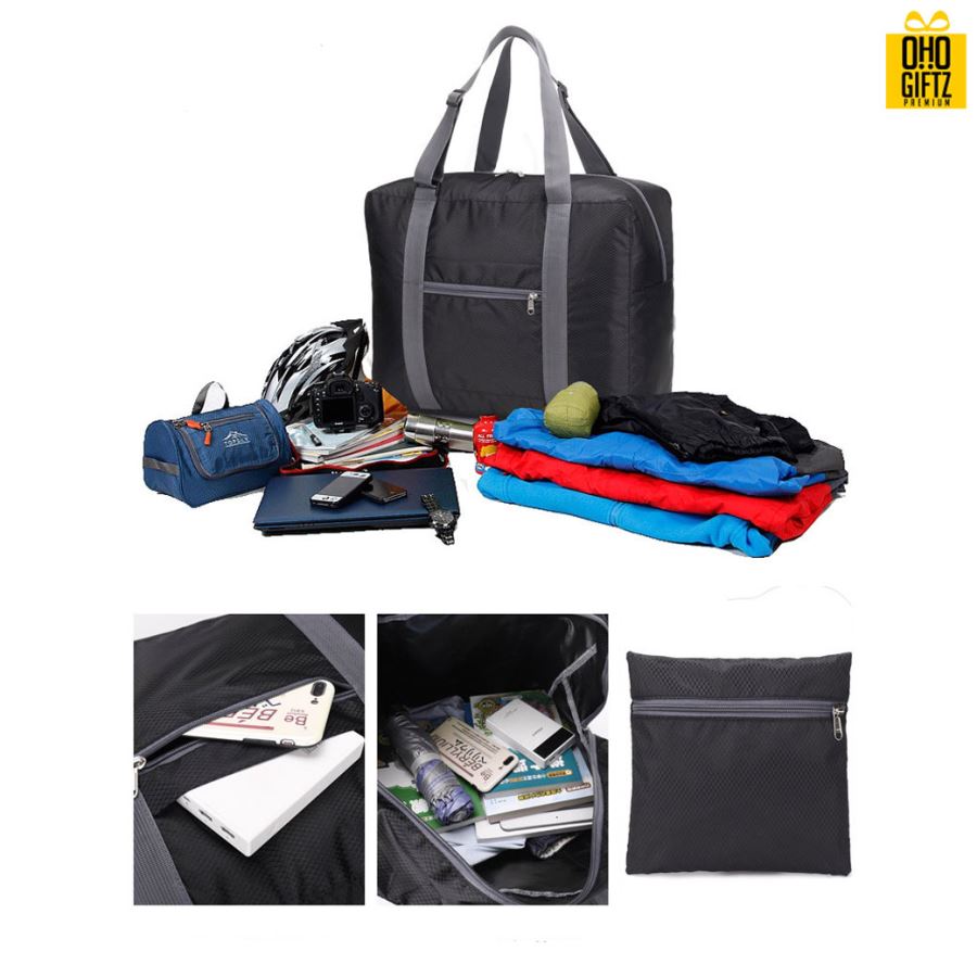 กระเป๋าพับเก็บได้ Carry on สกรีนโลโก้ ทำเป็นของพรีเมี่ยม ของที่ระลึก