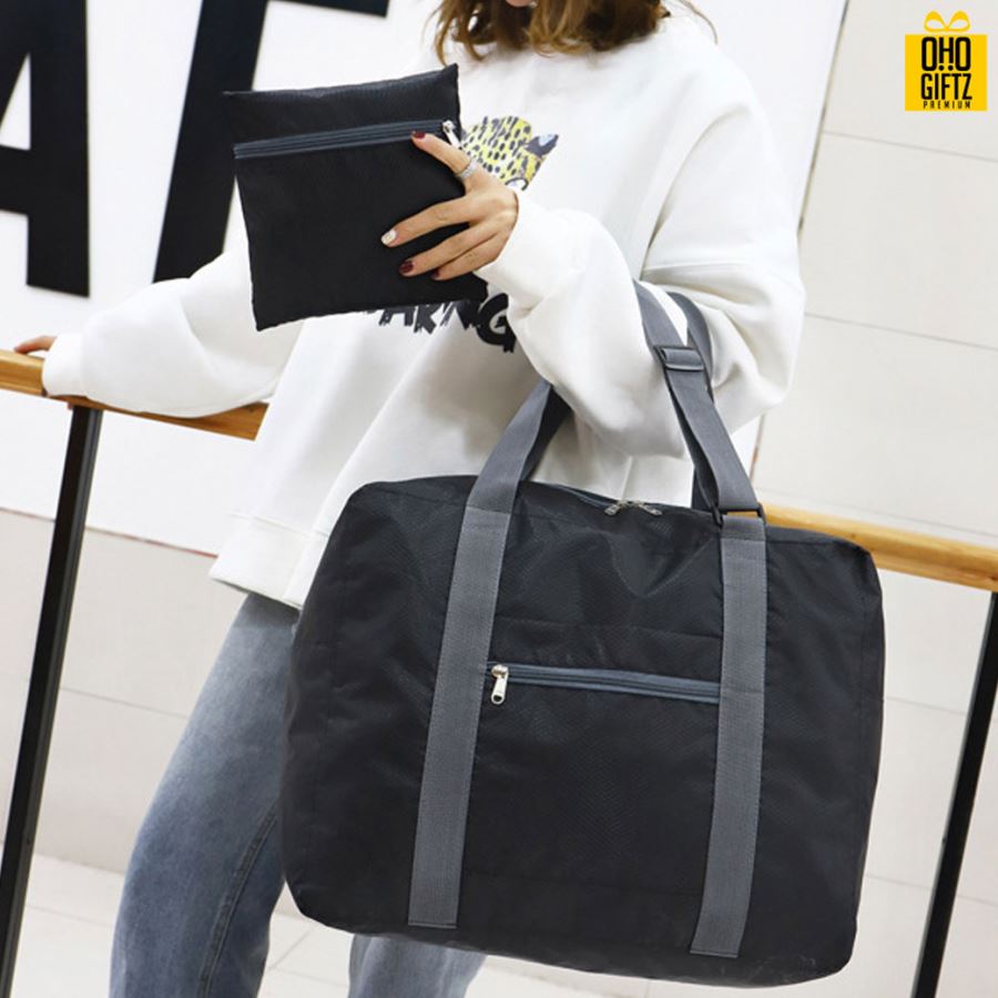 กระเป๋าพับเก็บได้ Carry on สกรีนโลโก้ ทำเป็นของพรีเมี่ยม ของที่ระลึก