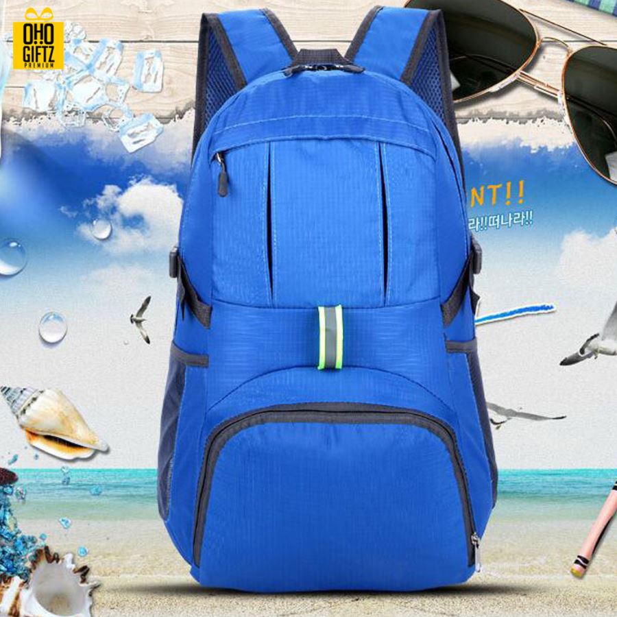 กระป๋าเป้พับได้โพลีเอสเตอร์ สกรีนโลโก้ ทำเป็นของพรีเมี่ยม ของที่ระลึก