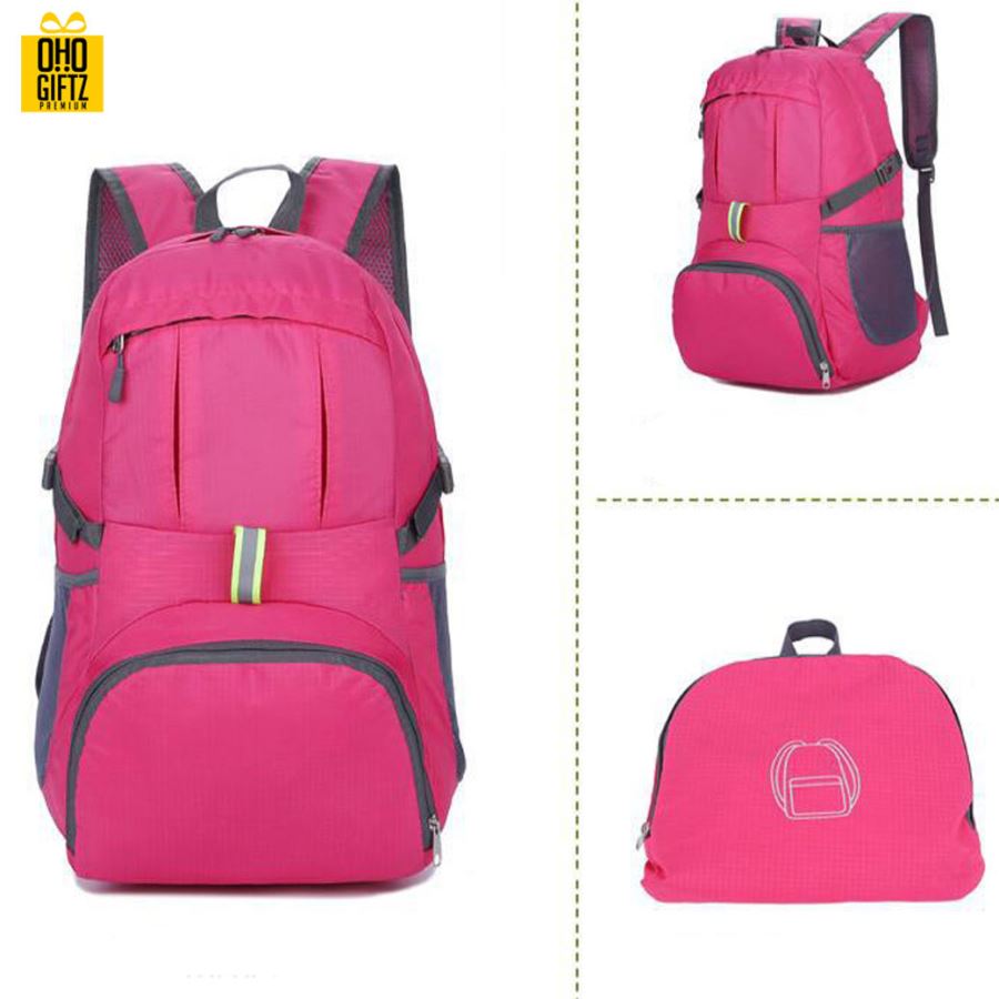 กระป๋าเป้พับได้โพลีเอสเตอร์ สกรีนโลโก้ ทำเป็นของพรีเมี่ยม ของที่ระลึก