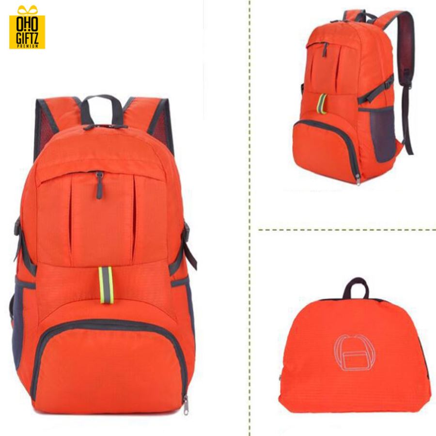 กระป๋าเป้พับได้โพลีเอสเตอร์ สกรีนโลโก้ ทำเป็นของพรีเมี่ยม ของที่ระลึก