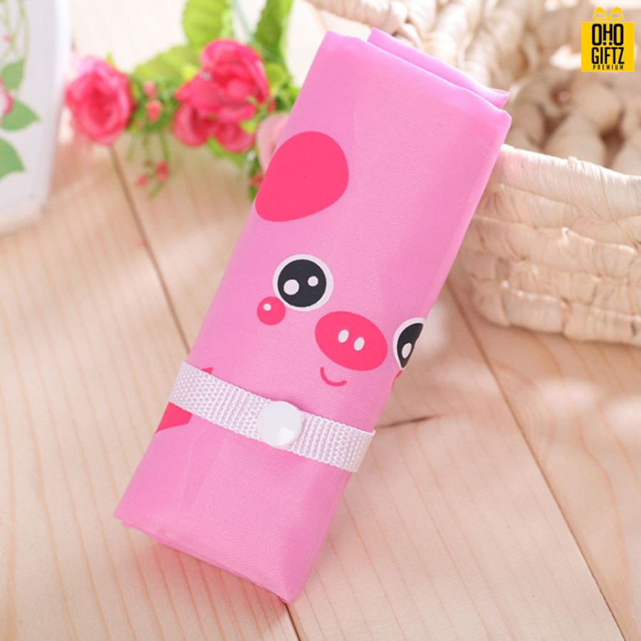 กระเป๋าผ้าม้วนเก็บได้รูปสัตว์น่ารัก สกรีนโลโก้ ทำเป็นของพรีเมี่ยม ของที่ระลึก