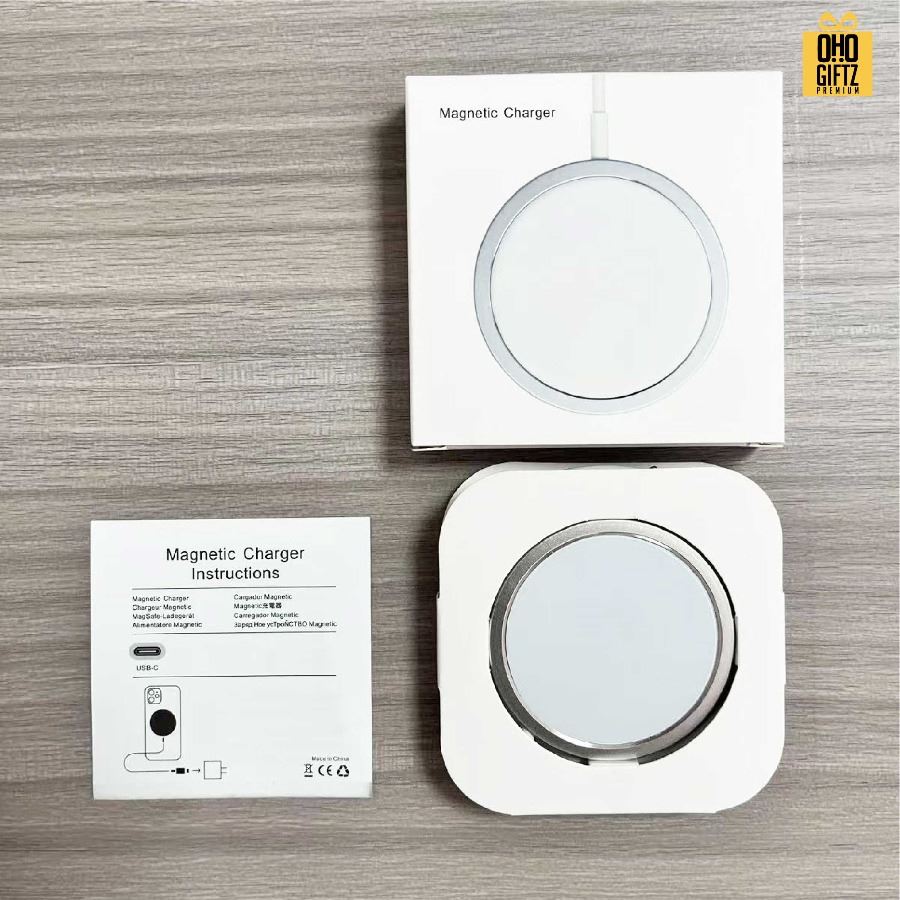 แท่นชาร์จไร้สายมือถือ Magsafe สำหรับมือถือ Apple สกรีนชื่อ,โลโก้ ทำเป็นของพรีเมี่ยมได้
