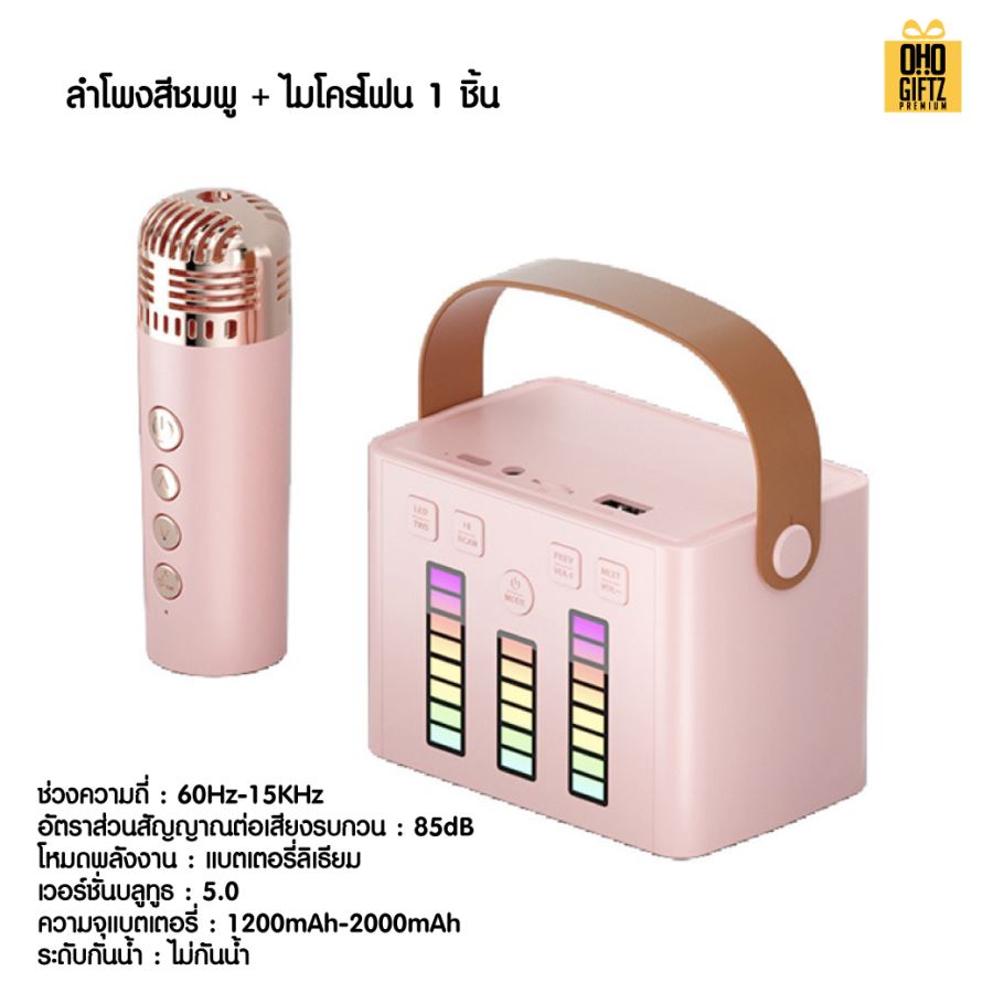 ลำโพงบลูทูธคาราโอเกะพร้อมไมค์ สกรีนโลโก้ สกรีนชื่อร้านทำเป็นของพรีเมี่ยมได้ 