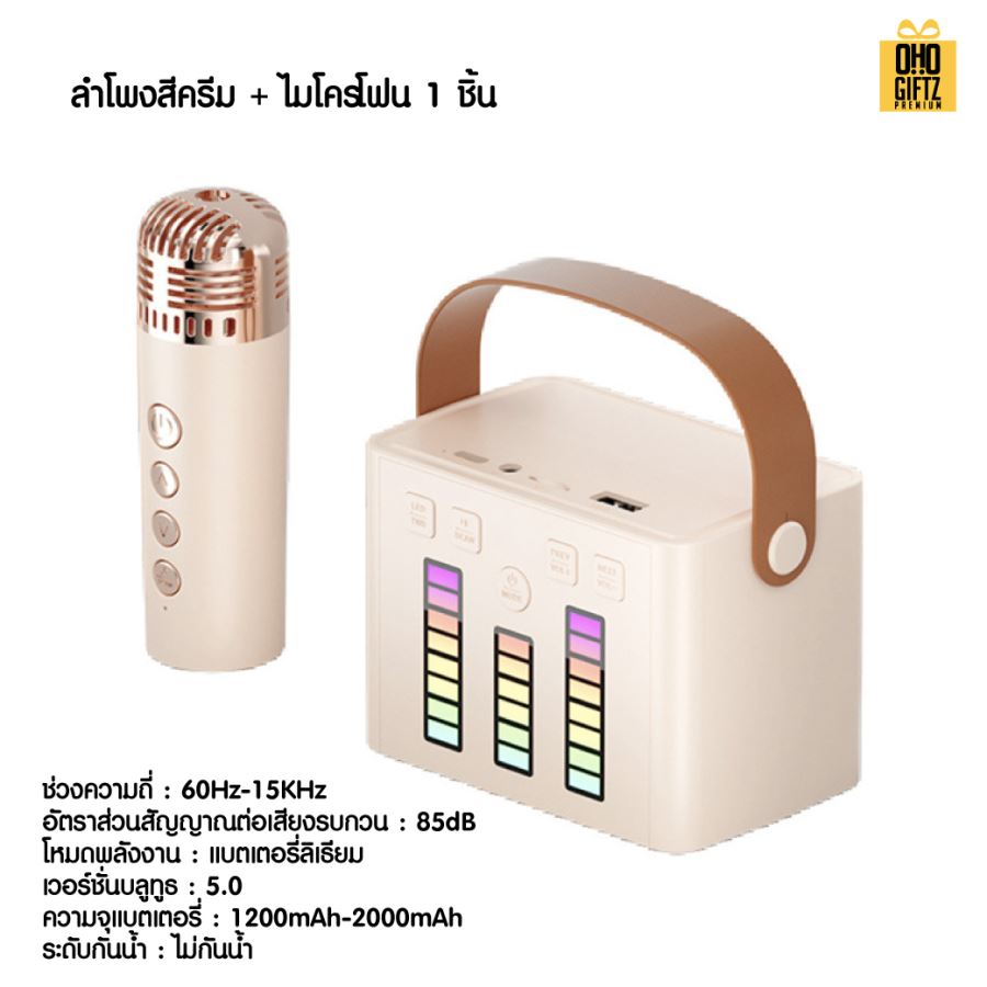 ลำโพงบลูทูธคาราโอเกะพร้อมไมค์ สกรีนโลโก้ สกรีนชื่อร้านทำเป็นของพรีเมี่ยมได้ 