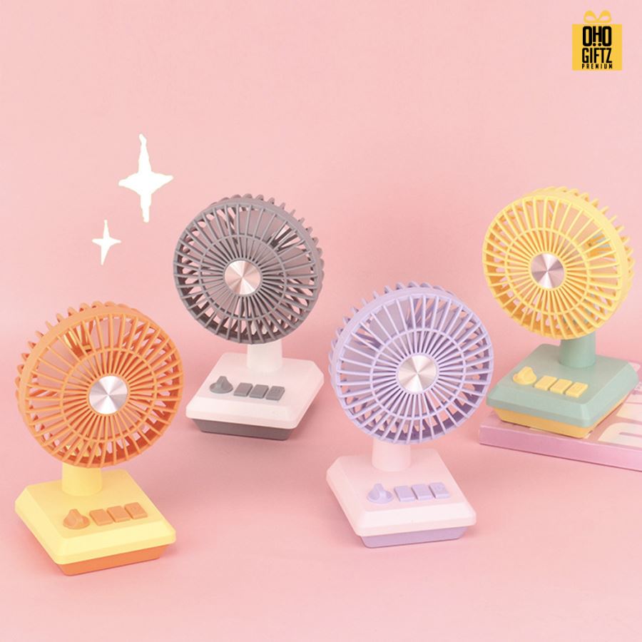พัดลมตั้งโต๊ะเล็ก สกรีนโลโก้ ทำเป็นของพรีเมี่ยม